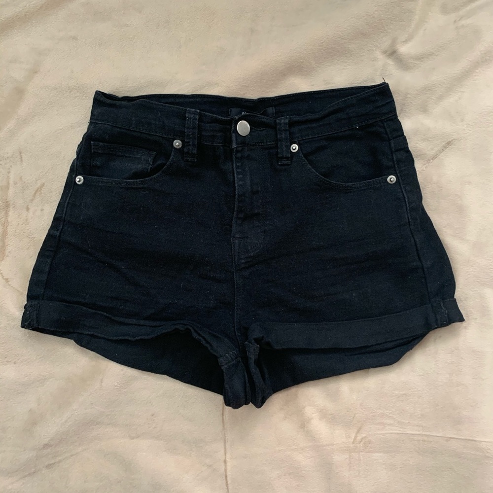 Black high-waisted shorts